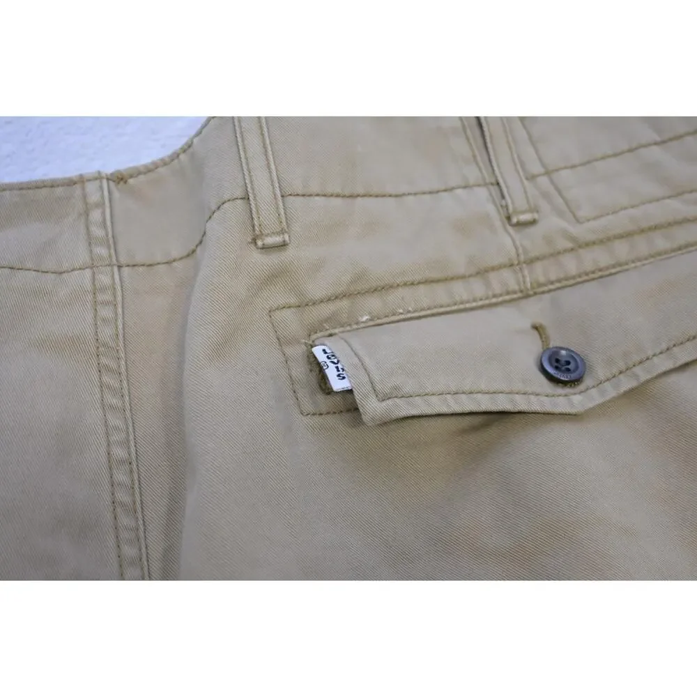 Levis Cargo Pants Beige Loose Baggy Straight‎ Flat Mens Size 44 x 30